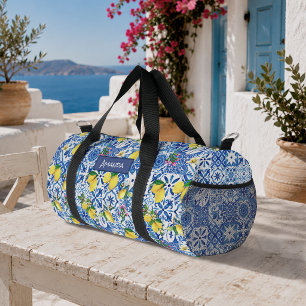 Sac De Sport Céramique sicilienne bleue de majolique d'été médi