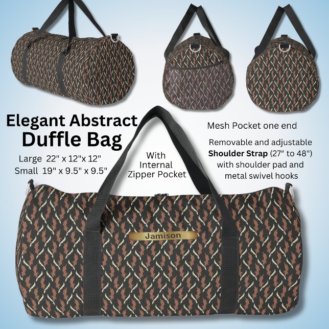 Sac De Sport Changer de nom, Crème Brown moderne Abstraite (Créateur téléchargé)