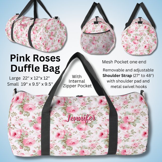 Sac De Sport Changer de nom, Fleurs de rose douce (Créateur téléchargé)