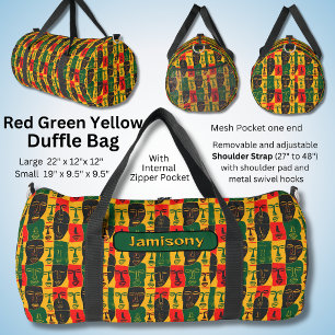 Sac De Sport Changer de nom, Rouge Vert Jaune Faces Noires