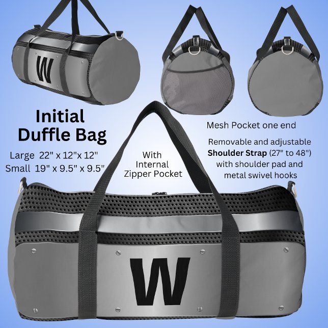 Sac De Sport Changer initial, métal argenté (Créateur téléchargé)