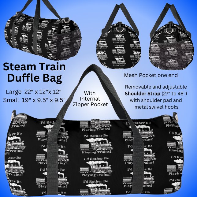 Sac De Sport Changer le texte Je préfère jouer à Steam Train (Créateur téléchargé)
