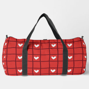 Sac De Sport Charmant carreau rouge et cœurs blancs de style ro