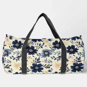 Sac De Sport Charme floral bleu marine vintage de style cottage
