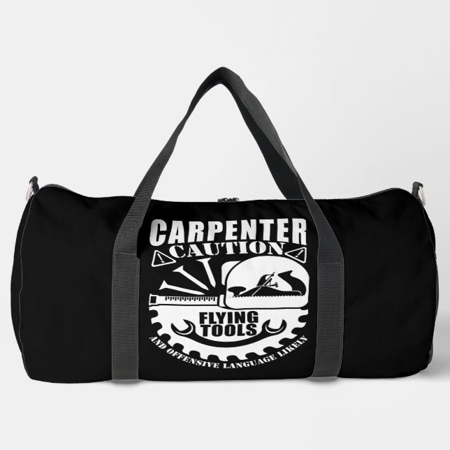 Sac De Sport Charpentier Attention Outils Volants  (Recto)