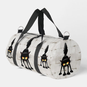 Sac De Sport Chat noir de dessin animé drôle et féroce