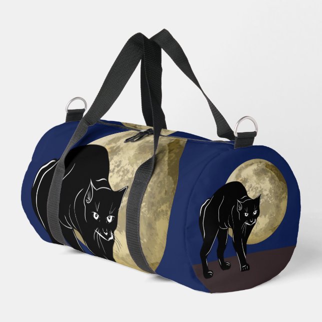 Sac De Sport Chat Noir Halloween Prowling Sur Une Nuit De Plein (Coin gauche)
