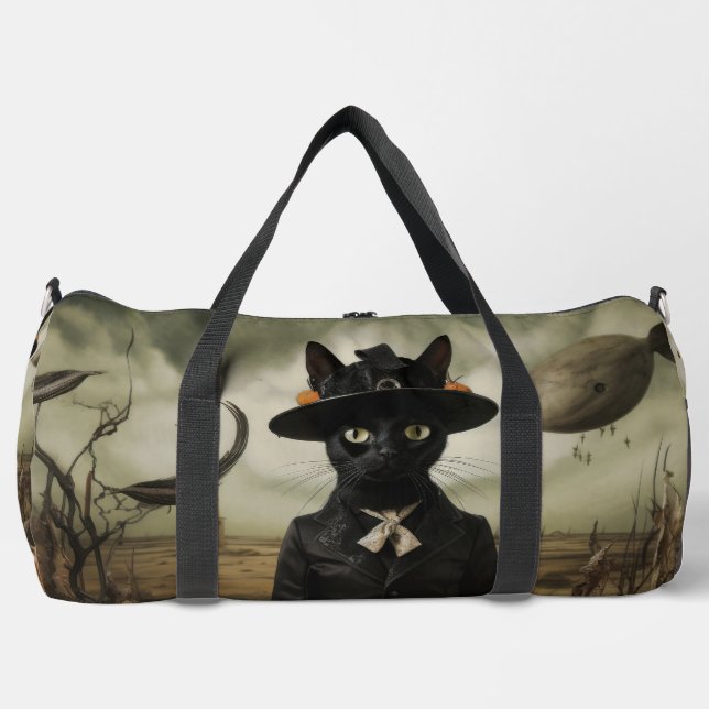 Sac De Sport Chat sorcière avec citrouilles  (Recto)
