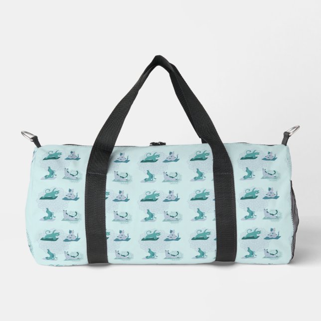 Sac De Sport Chats de yoga vert (Recto)