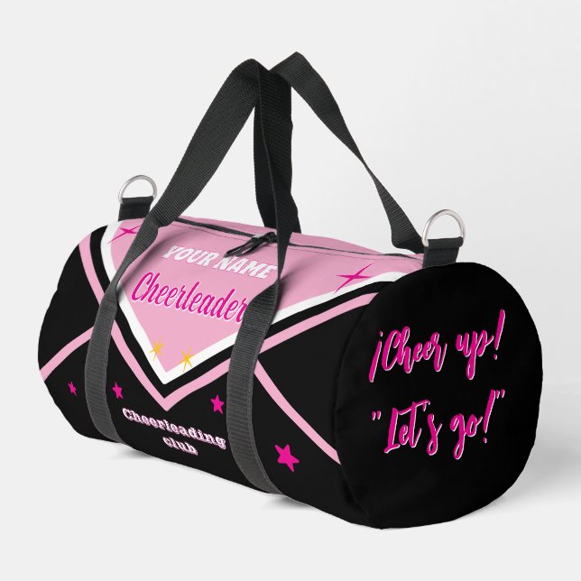 Sac De Sport cheerleader bag, personalize pink, white & black  (Coin gauche)
