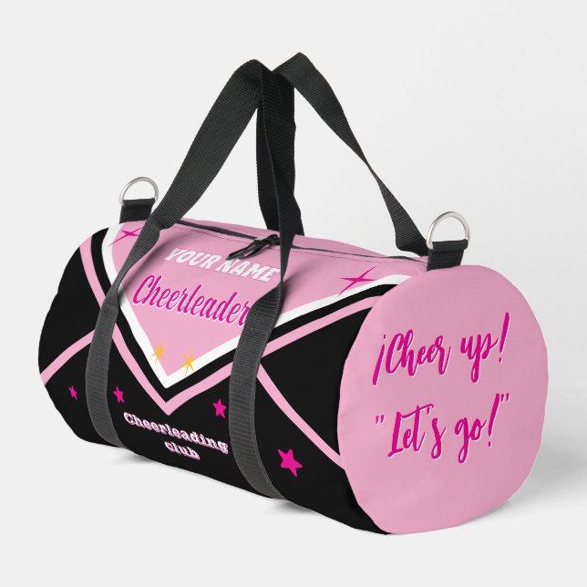 Sac De Sport cheerleader bag, personalize pink, white & black  (Coin gauche)