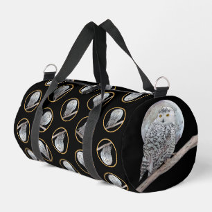 Sac De Sport Chevêche des neiges et peinture de lune Oiseaux sa