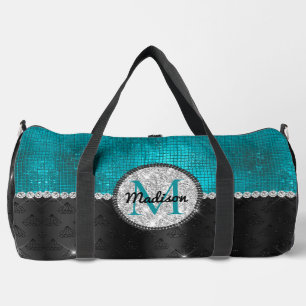 Sac De Sport Chic faux Parties scintillant argent Turquoise noi