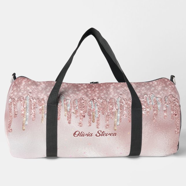 Sac De Sport Chic rose rousse parties scintillant or gouttes mo (Recto)