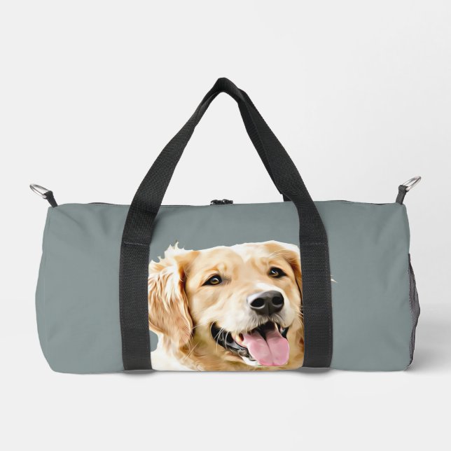 Sac De Sport Chien d'or retriever personnalisé Chien dessiné pe (Recto)