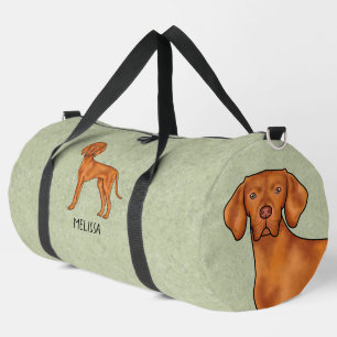 Sac De Sport Chien Pointer Mignon Vizsla Hongrois Avec Nom Vert