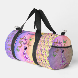 Sac De Sport Chiot et papillons Dalmatiens personnalisés