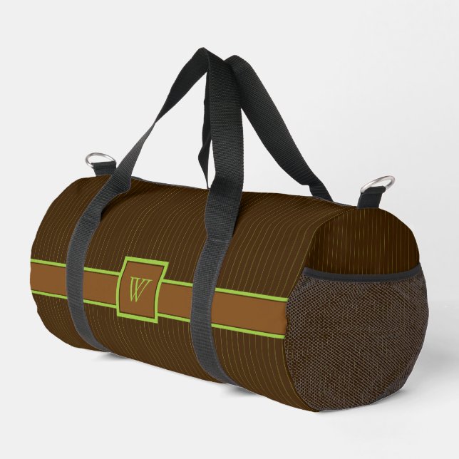 Sac De Sport Chocolat avec rayures au citron vert (Coin droit)