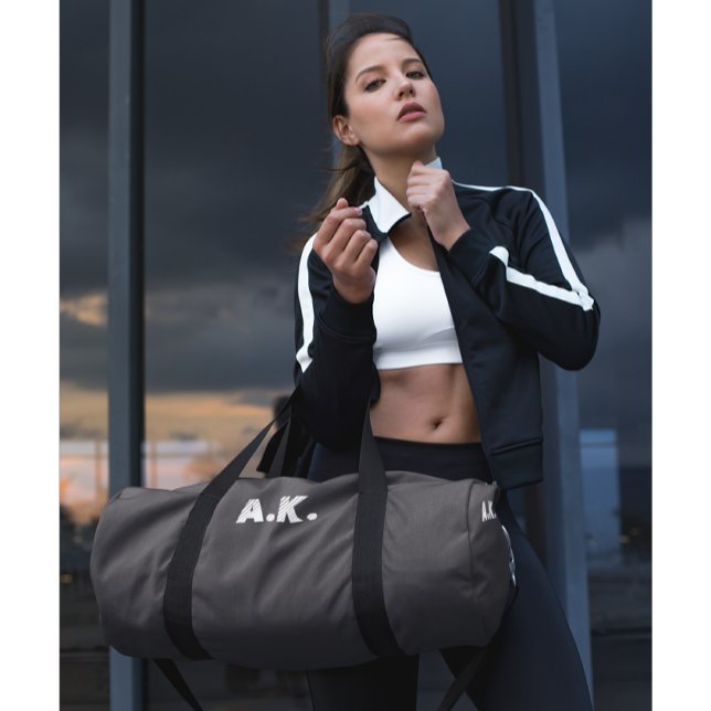 Sac De Sport Chocolat foncé Brown Monogramme blanc Duffin (Créateur téléchargé)