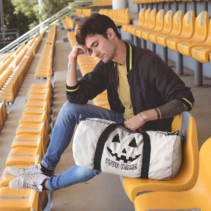 Sac De Sport Citrouille personnalisée Halloween nom noir & blan