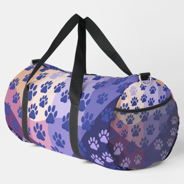 Sac De Sport Classique Empreinte de Patte Noire Blanche  (Coin droit)