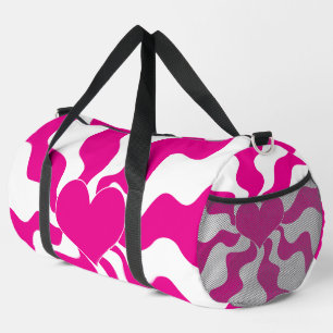 Sac De Sport Coeur d'amour en Magenta et Blanc