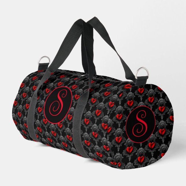 Sac De Sport Coeur gothique rouge personnalisé (Coin gauche)