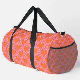 Sac De Sport Coeurs d'amour et motif Pois en rose, orange