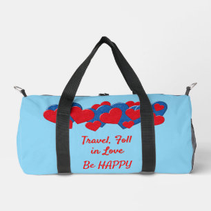 Sac De Sport Coeurs d'amour rouge et bleu sur arrière - plan bl