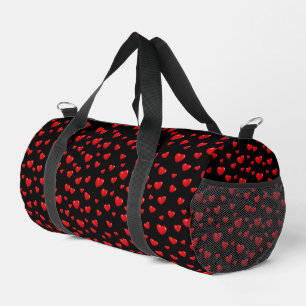 Sac De Sport Coeurs rouges sur noir
