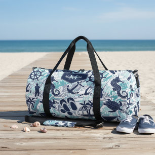 Sac De Sport Collage de plage nautique Navy Teal ID840