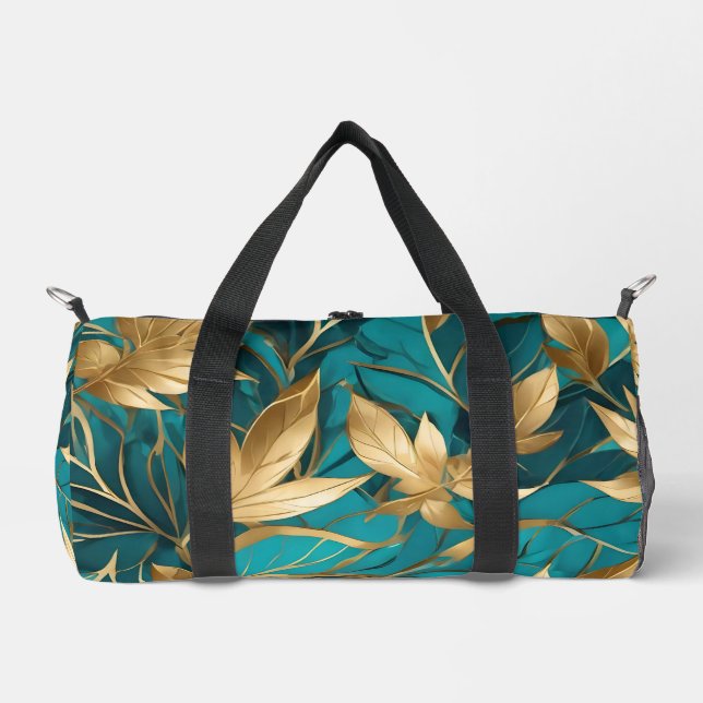 Sac De Sport Collection Feuille populaire Turquoise Gold Boho (Recto)