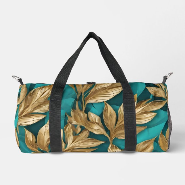 Sac De Sport Collection Feuille Turquoise Gold (Recto)