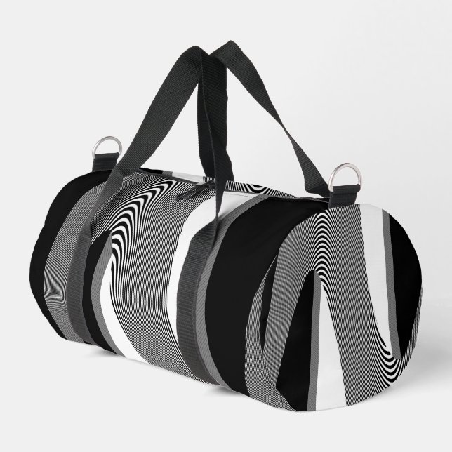Sac De Sport Conception d'art optique noir et blanc, (Coin gauche)
