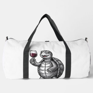 Sac De Sport Conception de chemise vintage tortue tenant un ver