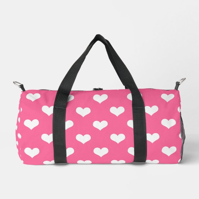 Sac De Sport Conception de coeurs adorables roses blancs  (Recto)