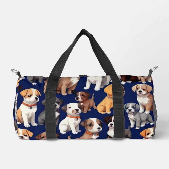 Sac De Sport Conception de motif bleu marine pour chiots (Recto)