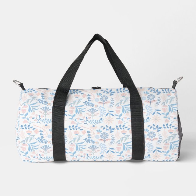 Sac De Sport Conception florale boho impression bloc bleu rose  (Recto)