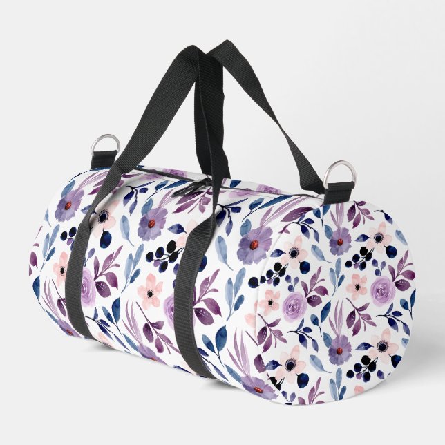 Sac De Sport Conception florale délicate avec feuilles de lavan (Coin gauche)