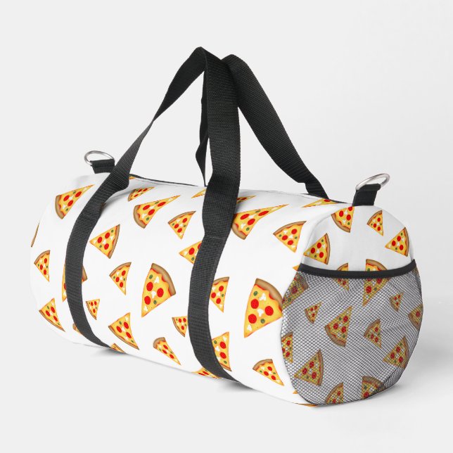 Sac De Sport Cool et amusant pizza tranches motif blanc blanc (Coin droit)