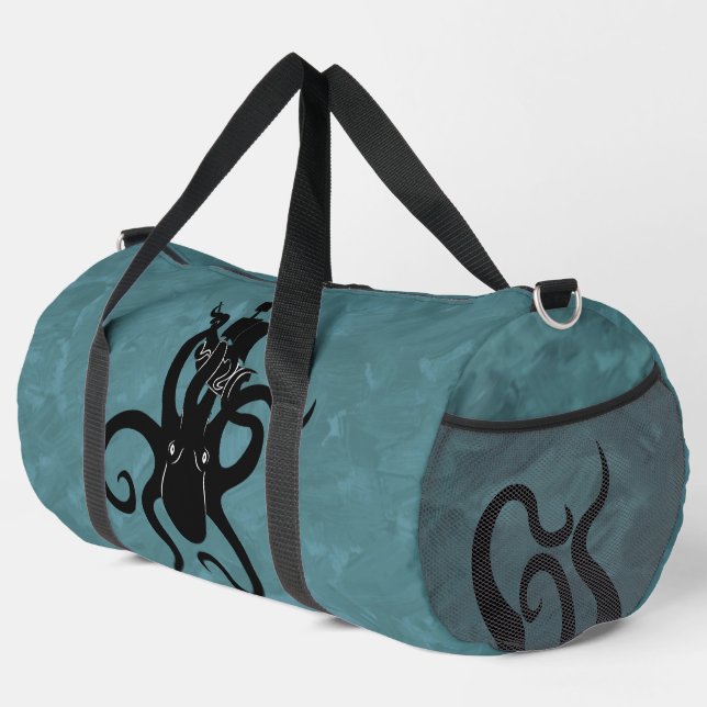 Sac De Sport Cool noir et bleu Kraken de Deep Deep (Coin droit)