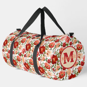 Sac De Sport Coquelicots Roses Fleuris Grand Blanc Crème Rouge