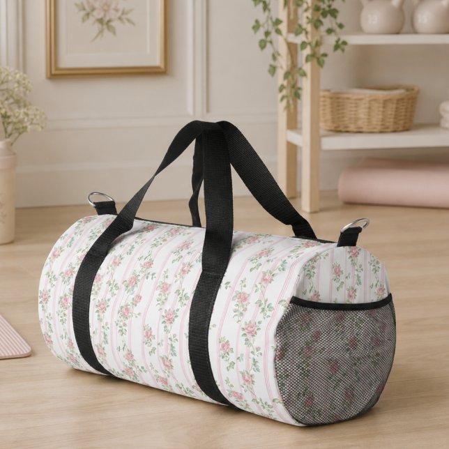Sac De Sport Coquette Florale Rose (elegant grandmillennial pink floral coquette rose duffle bag)
