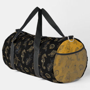 Sac De Sport Coquille de tortue de mer d'or noir marine