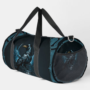 Sac De Sport Corbeau noir majestueux assis sur un orné
