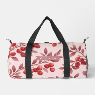 Sac De Sport Cottage Botanique Personnalisé aux Baies Rouges d'
