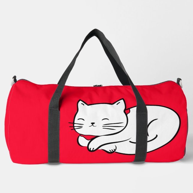 Sac De Sport Couchage blanc mignon de chat (Recto)