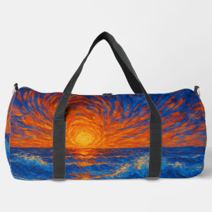 Sac De Sport Coucher de soleil Abstrait sur les vagues océaniqu