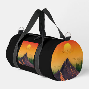 SAC DE SPORT COUCHER DE SOLEIL NATURE MONTAGNE VINTAGE