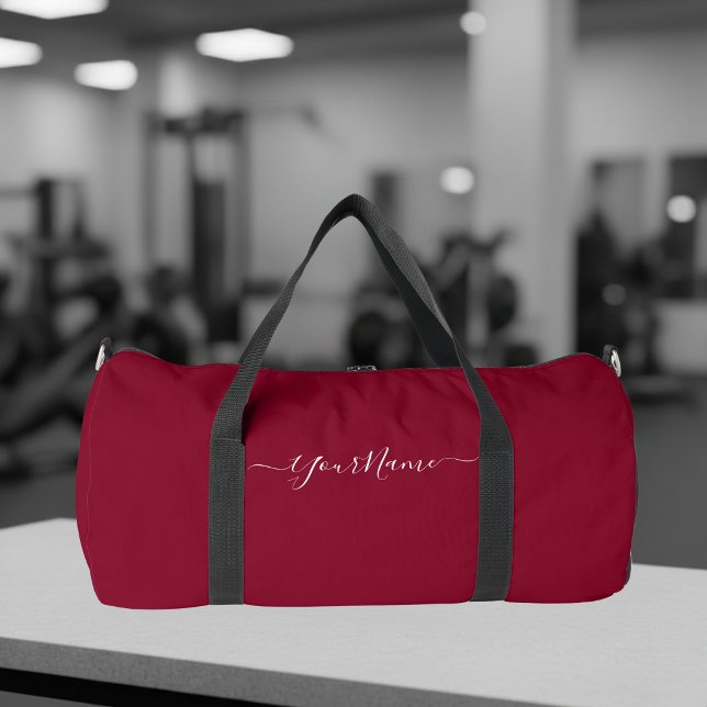 Sac De Sport couleur bordeaux - écriture élégante  (Créateur téléchargé)